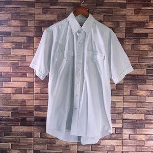 Mens Vintage XL Authentic Western Short Sleeve Button Down Western Shirt